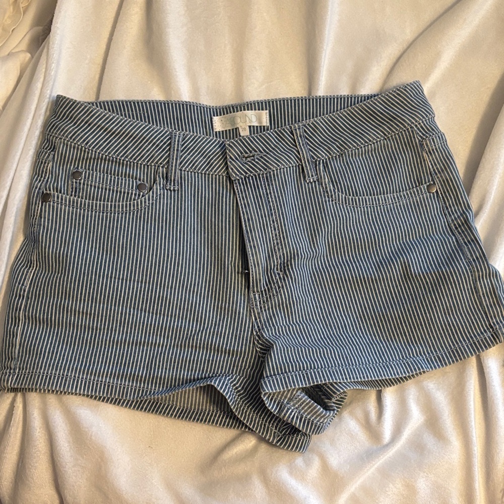 Abound Blue Striped Jean Shorts